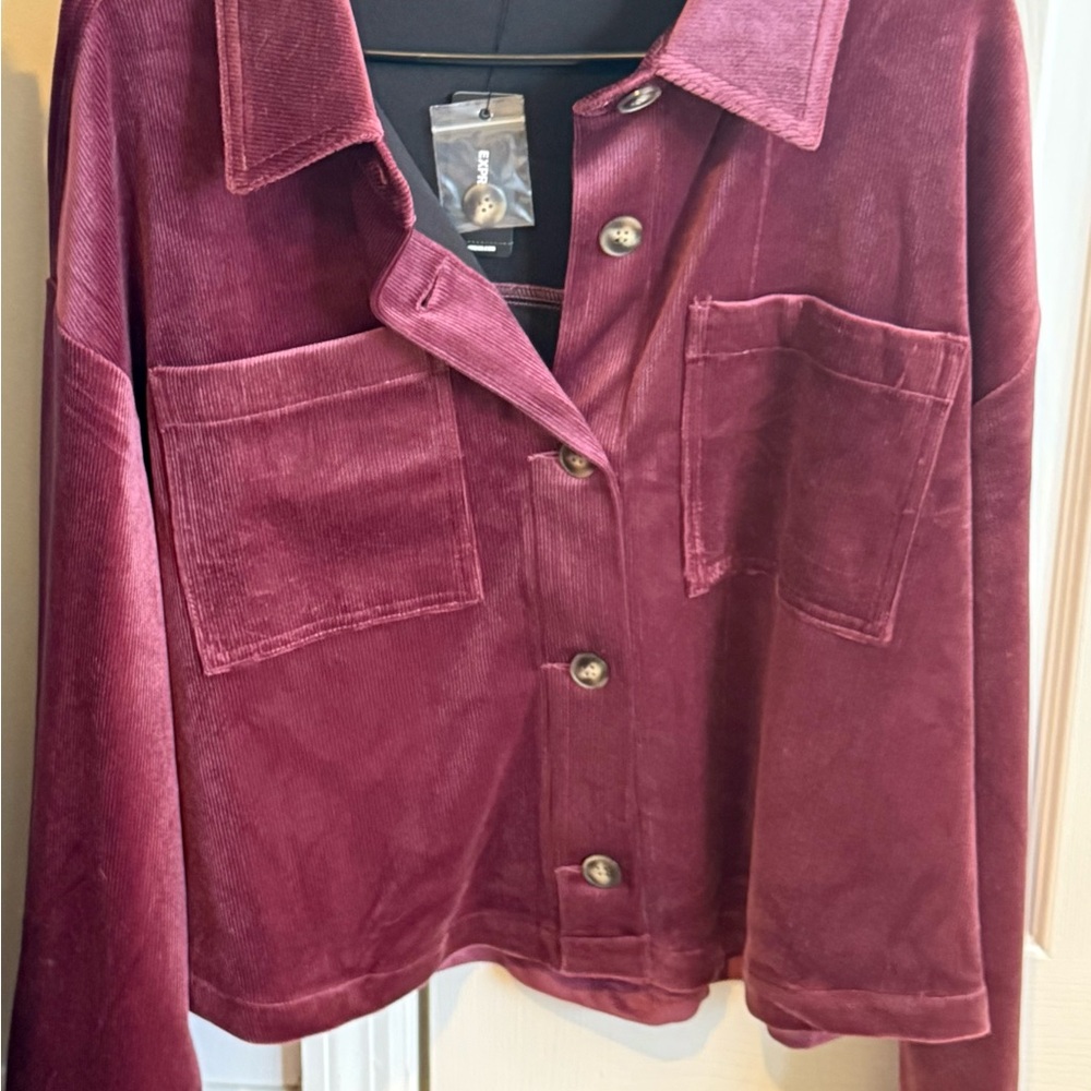 Express Deep Burgundy Corduroy Blazer
